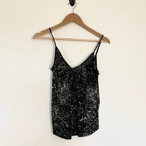 Black and Cream Summer Tank Top Camisole XS